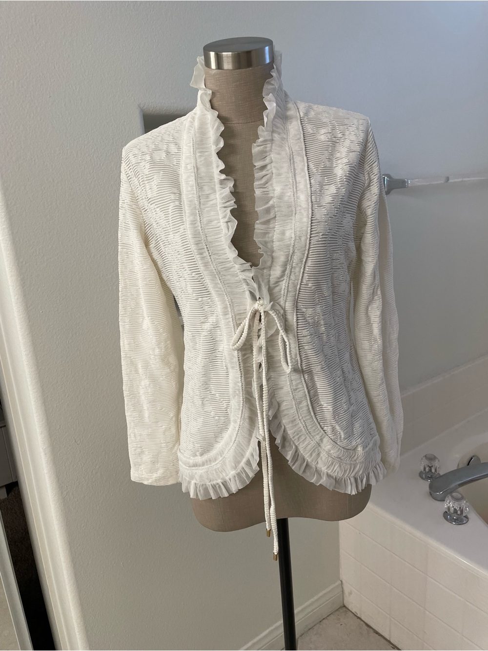 Victorian style Ruffled Tie-Front Top Fuzzi Euro Top